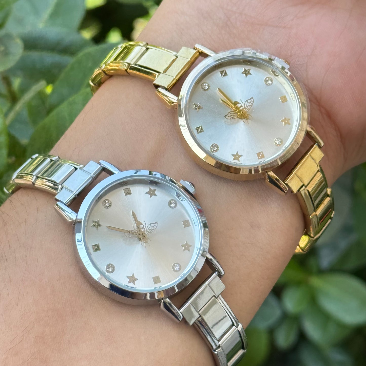 Reloj Italiano Redondo Abeja acero
