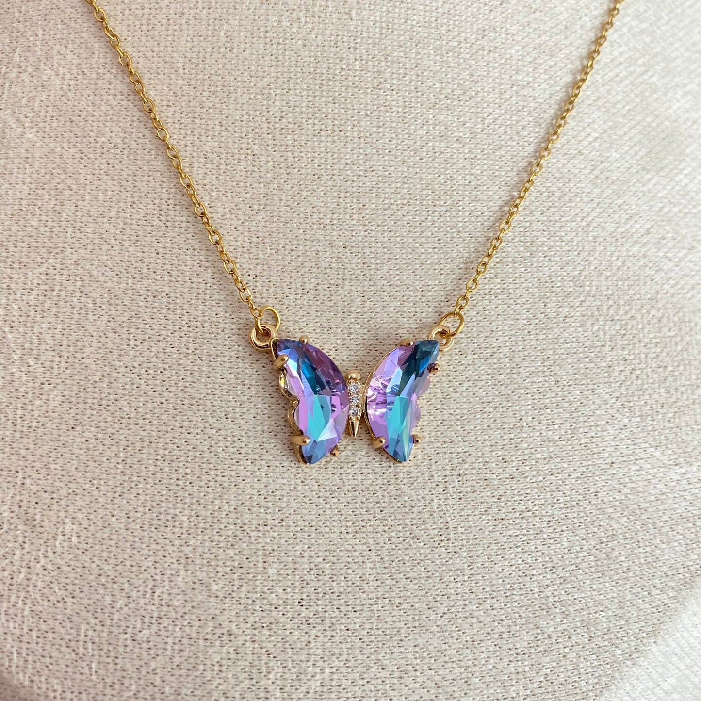 Collar Mariposa Tornasol acero