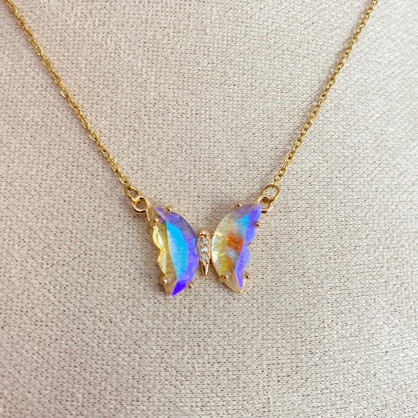 Collar Mariposa Tornasol acero