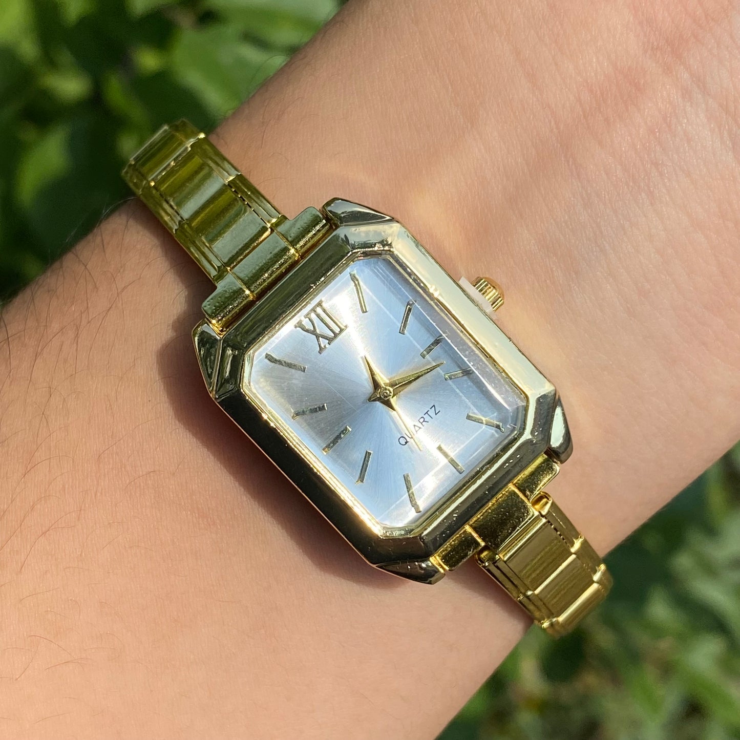 Reloj Rectangular Blanco Italiano acero