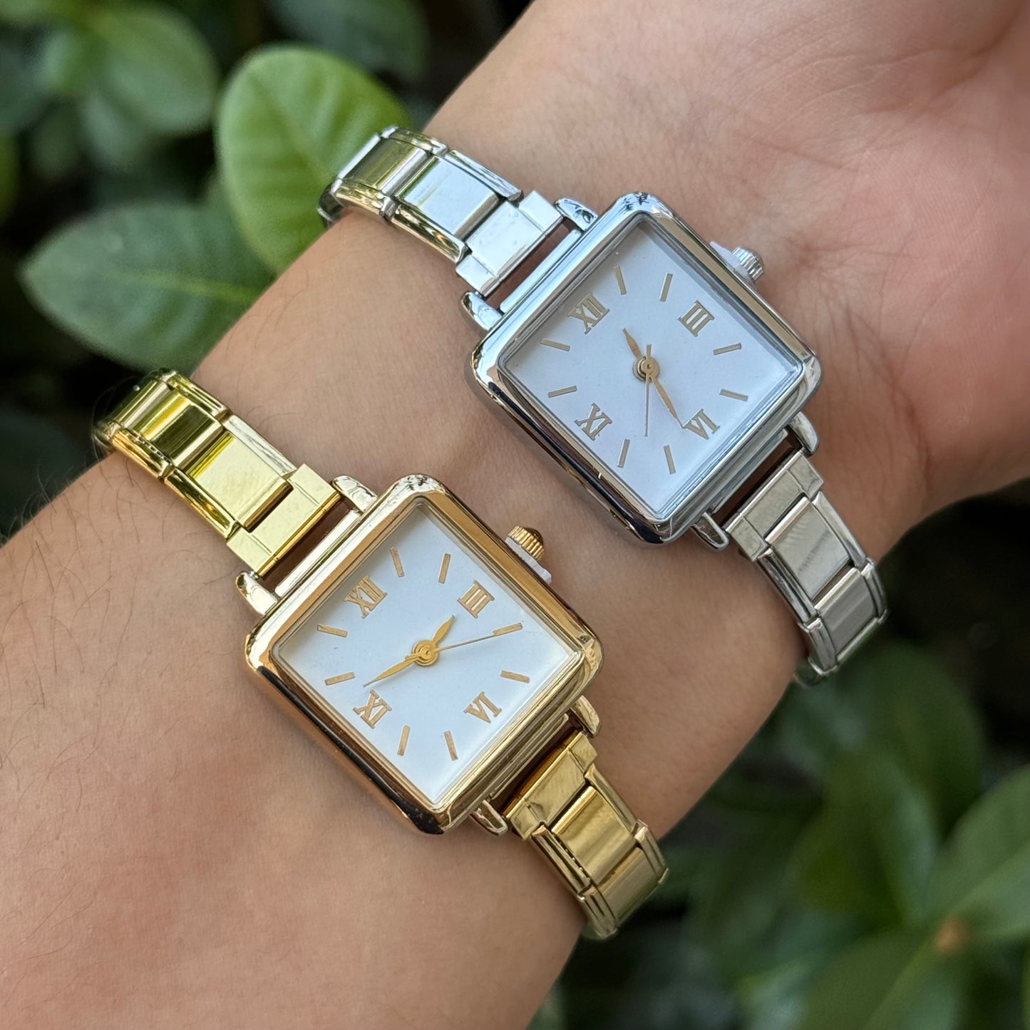 Reloj Cuadrado Italiano Acero