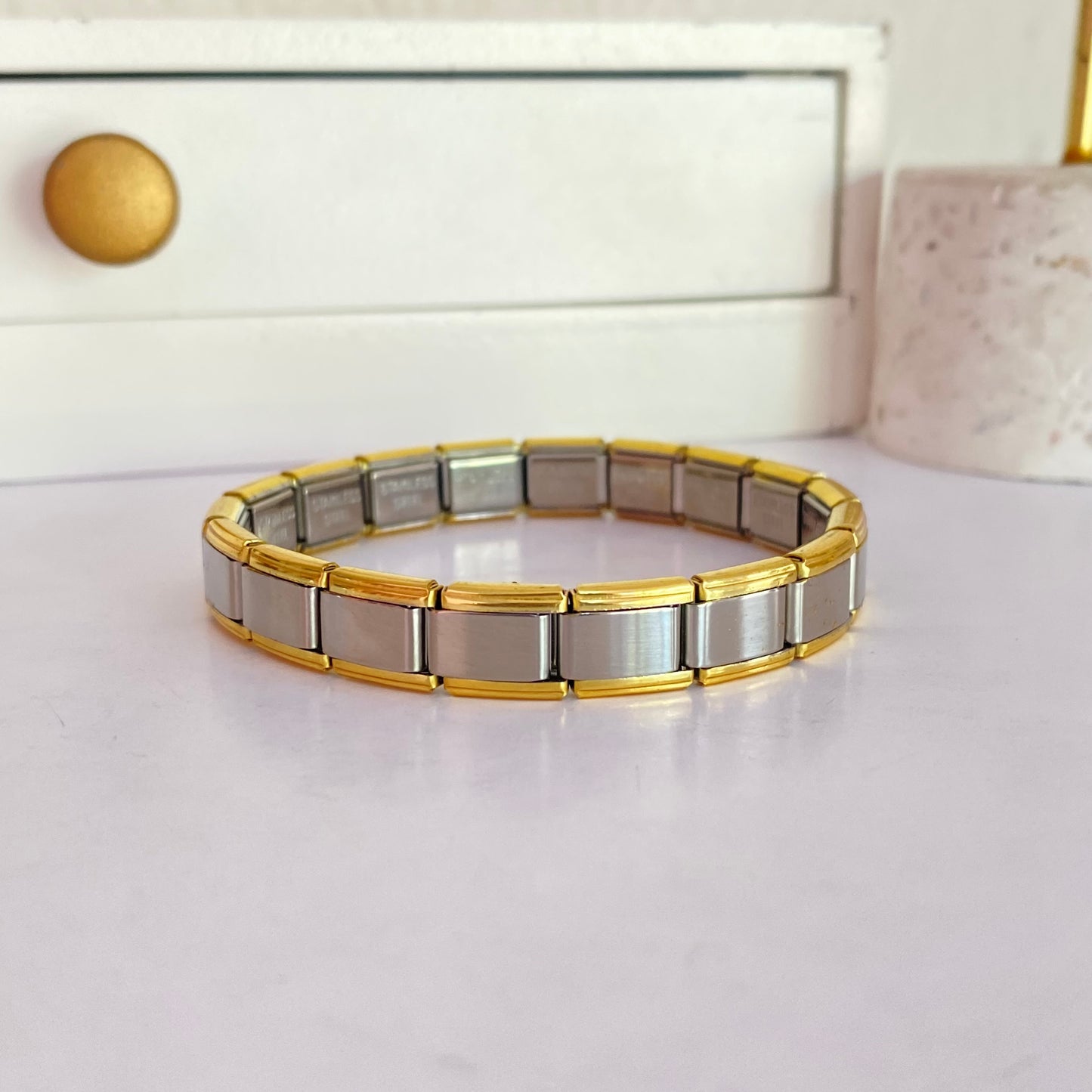 Pulsera Italiana Combinada acero