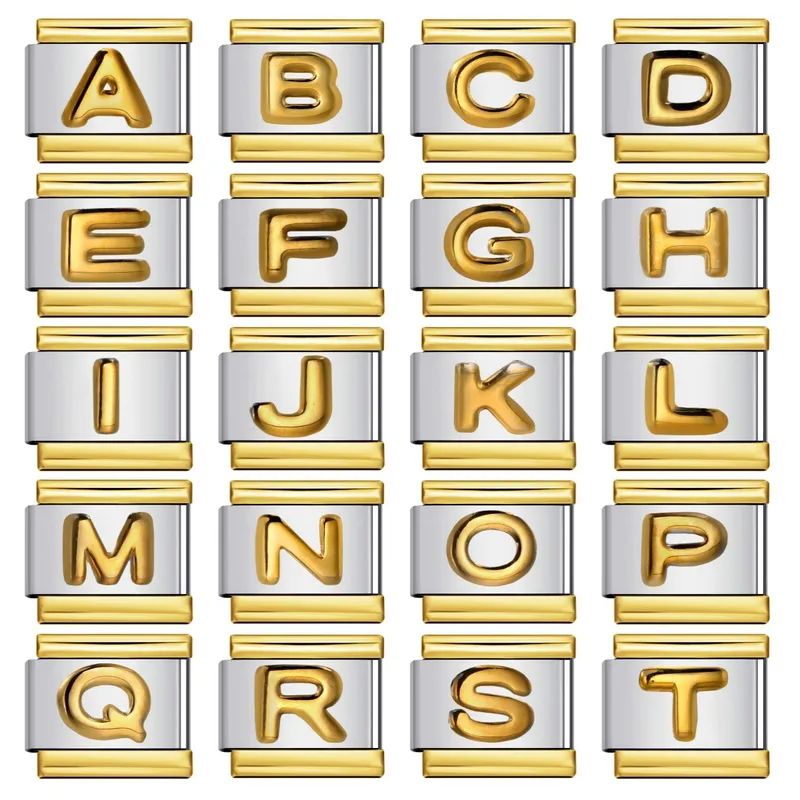 Charms Iniciales bordes dorados