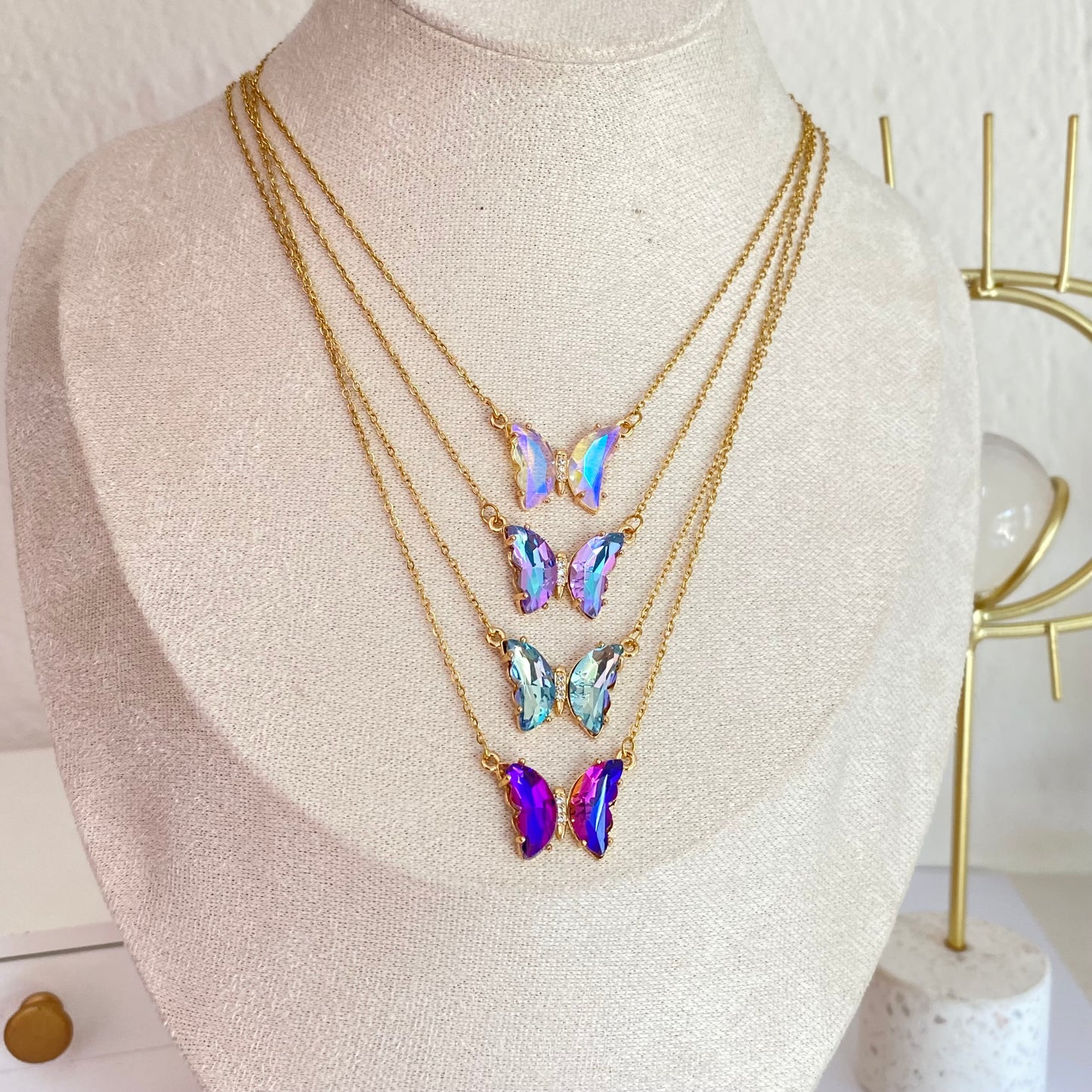 Collar Mariposa Tornasol acero