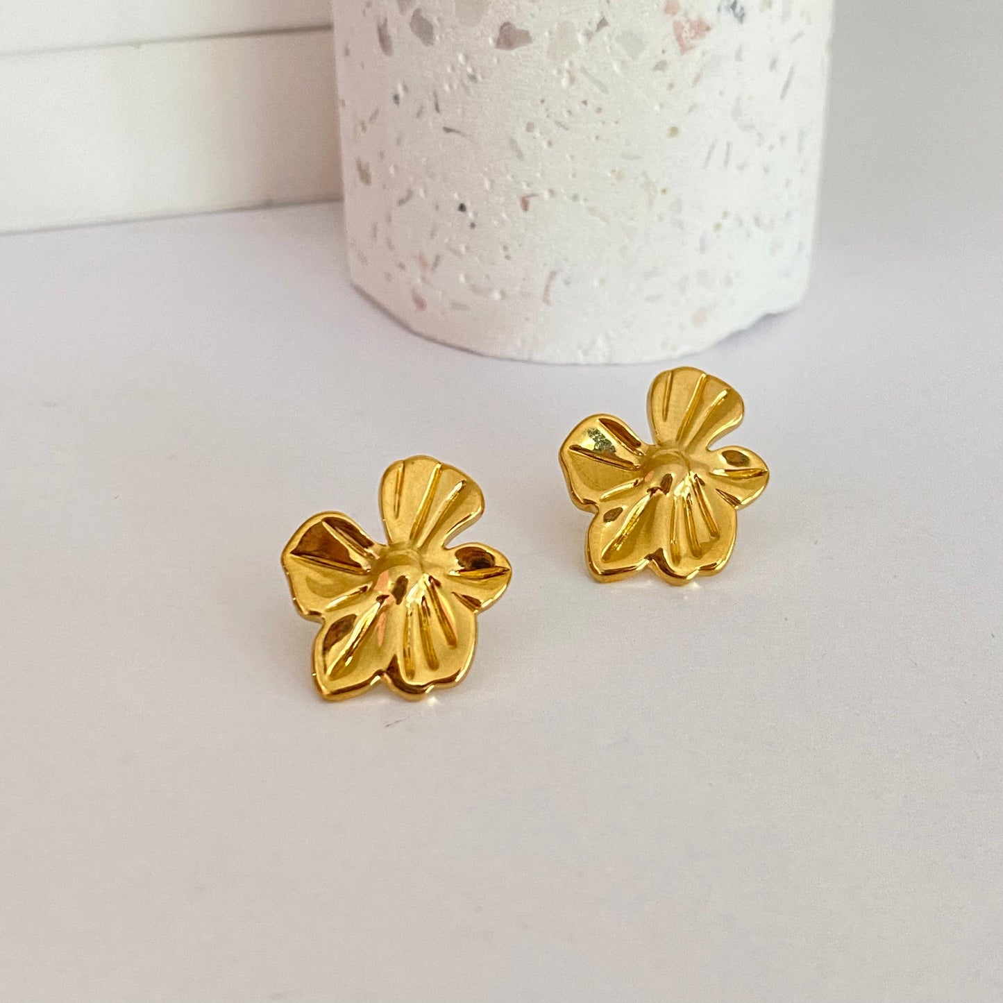 Aretes Florecita acero
