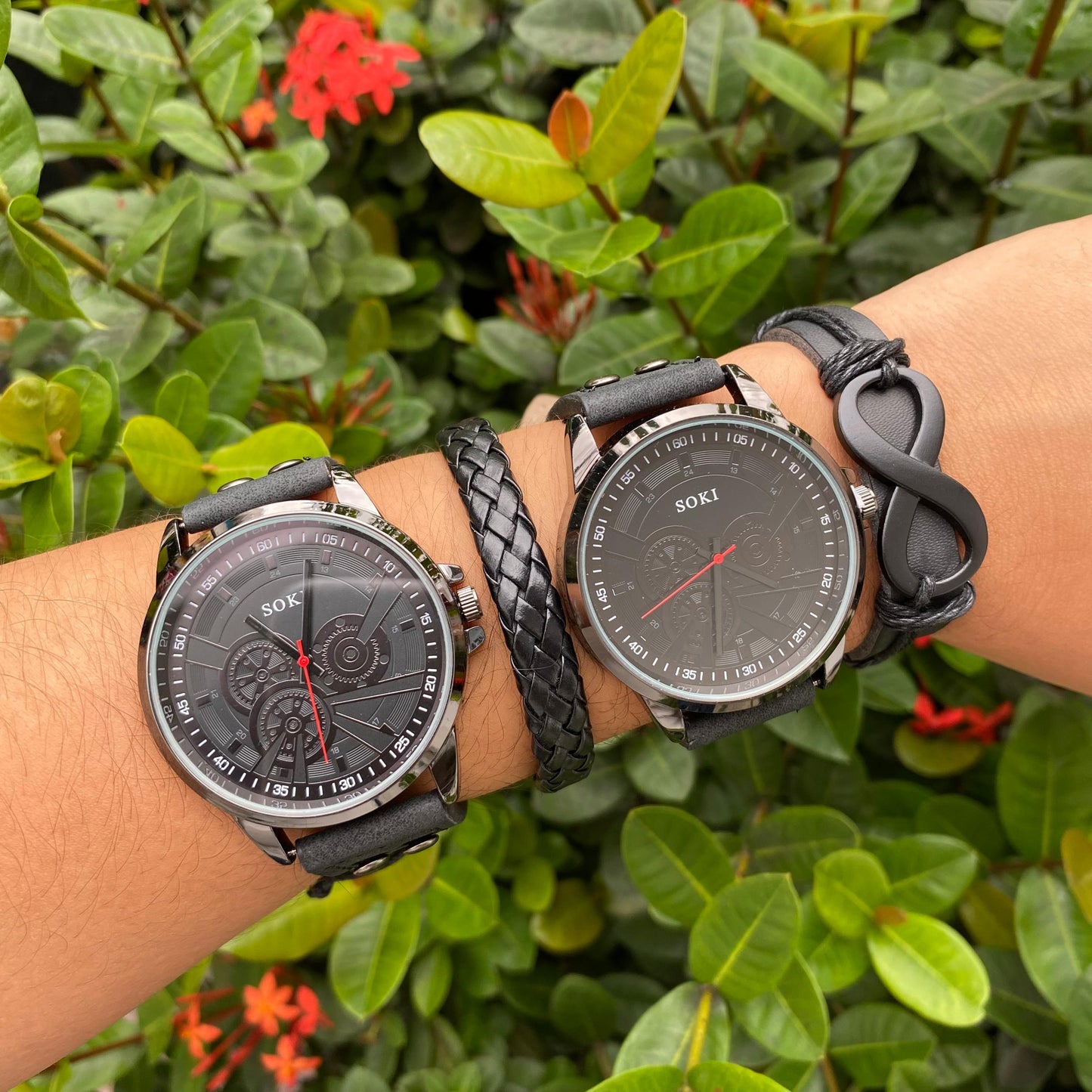 Reloj Negro Con Pulsera