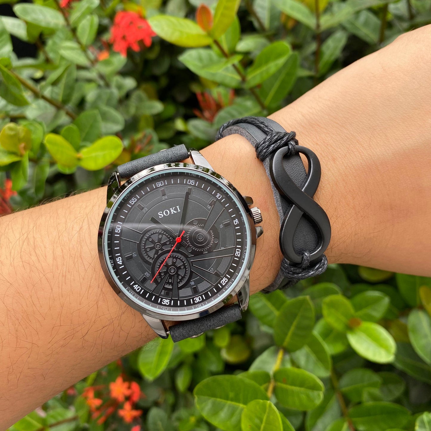 Reloj Negro Con Pulsera