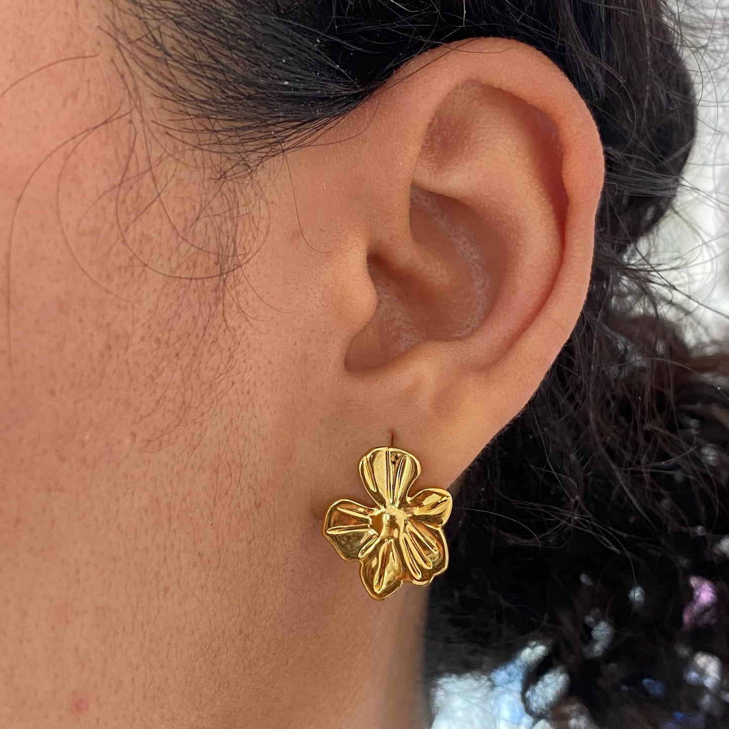 Aretes Florecita acero