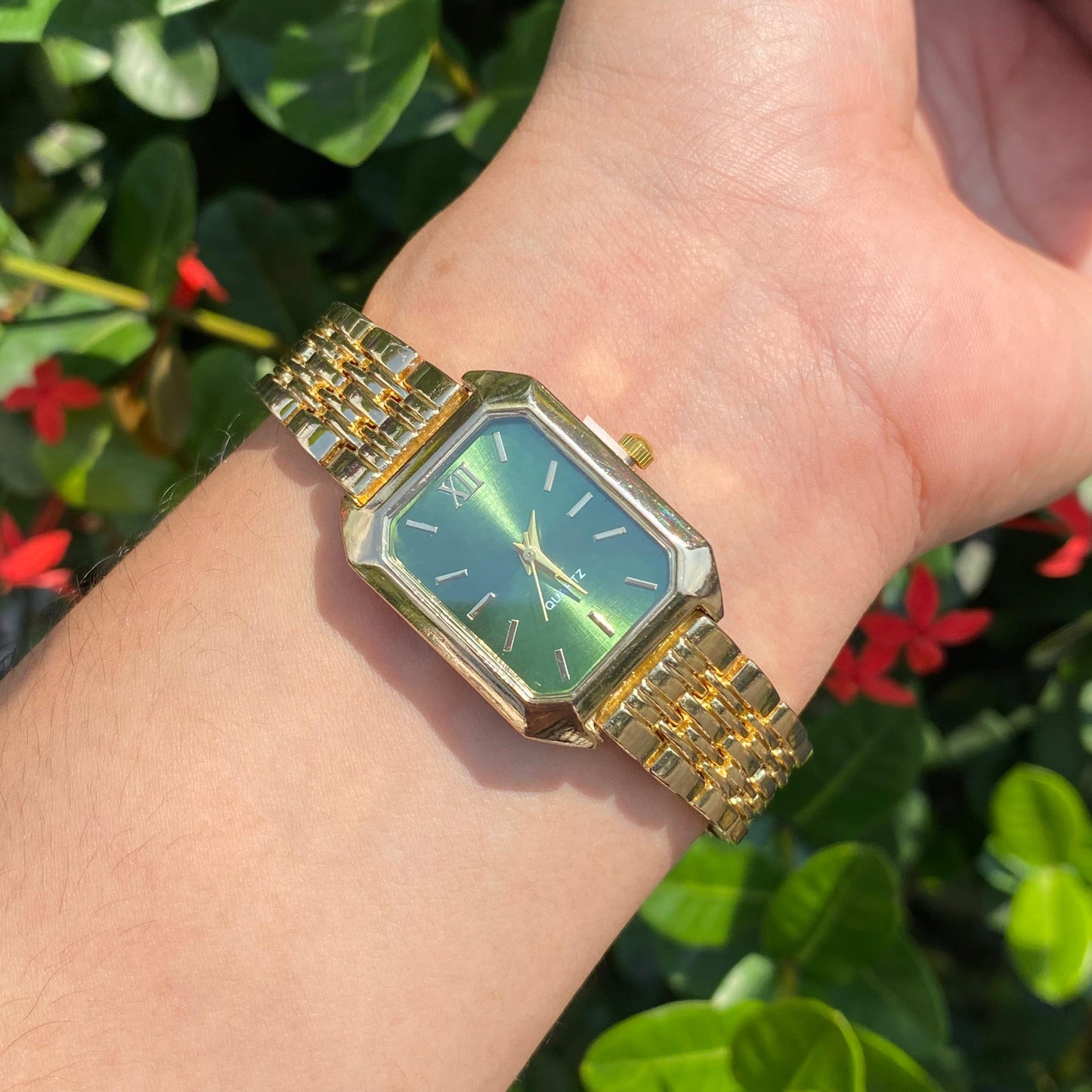 Reloj Rectangular Verde