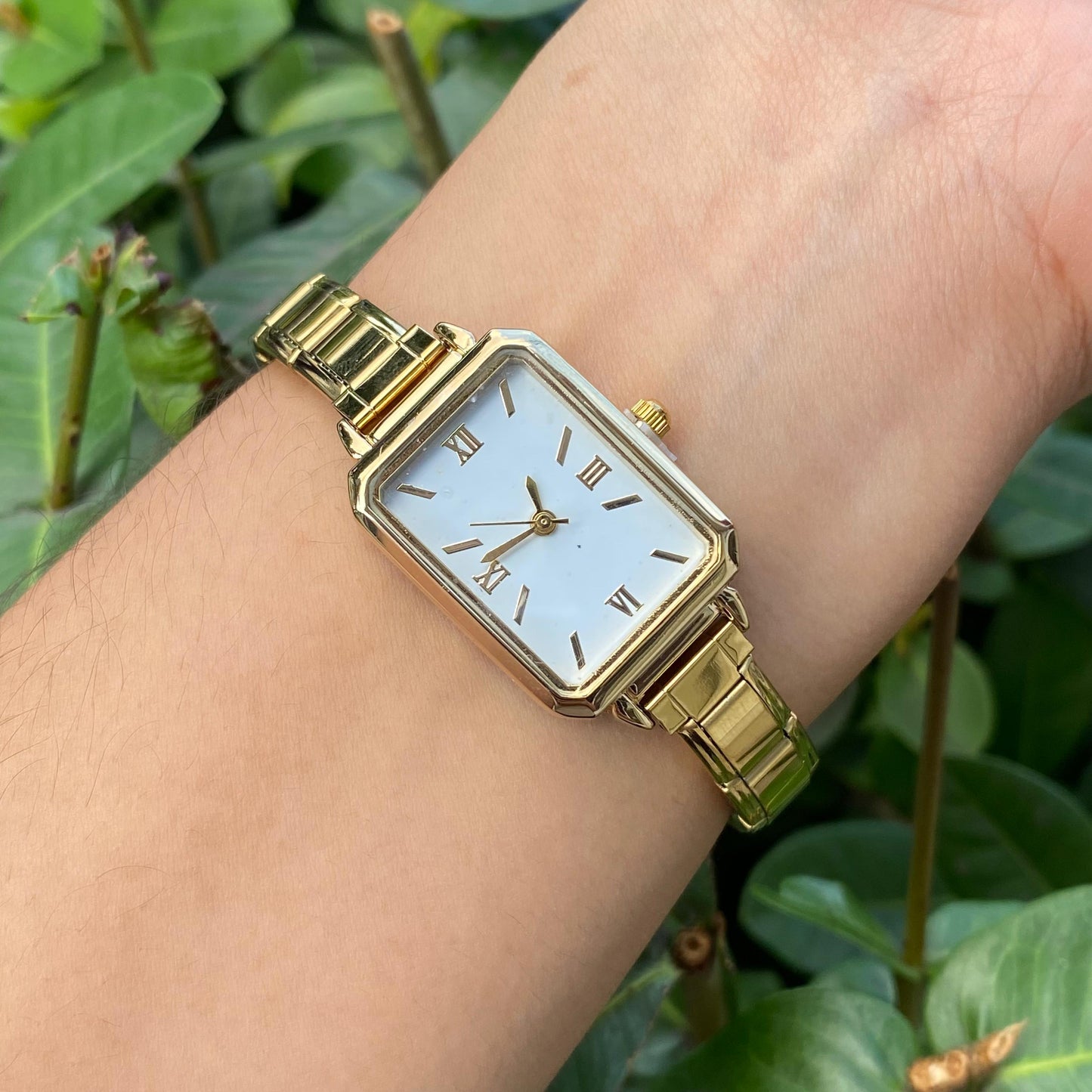 Reloj Italiano Rectangular Blanco acero