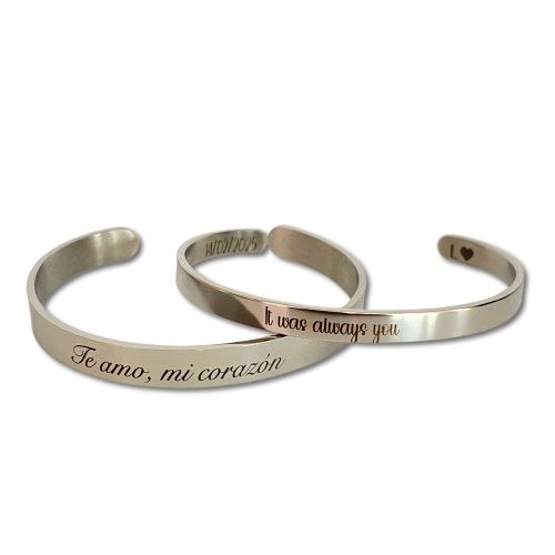 Set de Brazaletes Personalizados para pareja (3 y 6 mm)