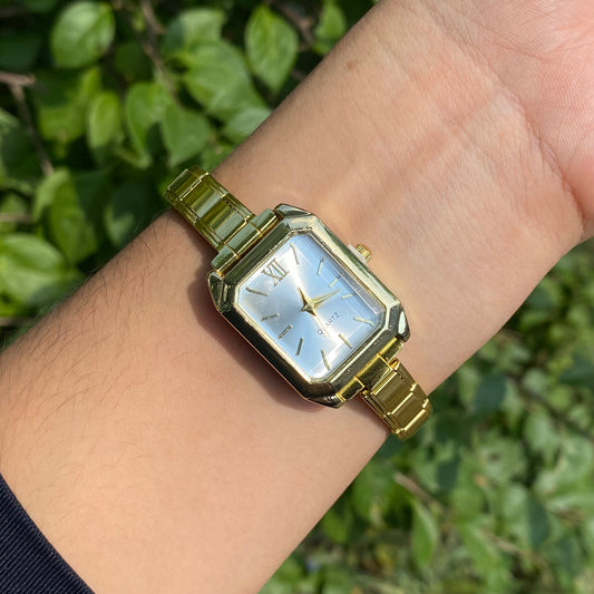 Reloj Rectangular Blanco Italiano acero