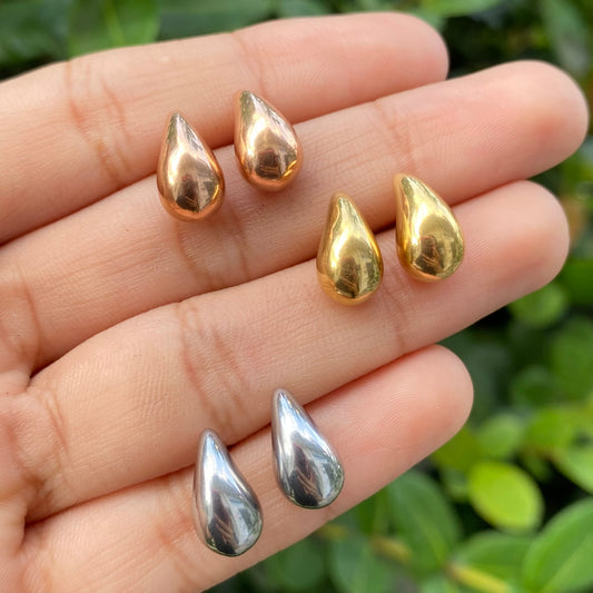 Aretes gota chico acero