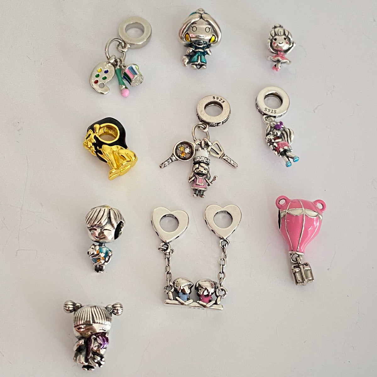 Charm inspo Pandora Silver love🦢🎀