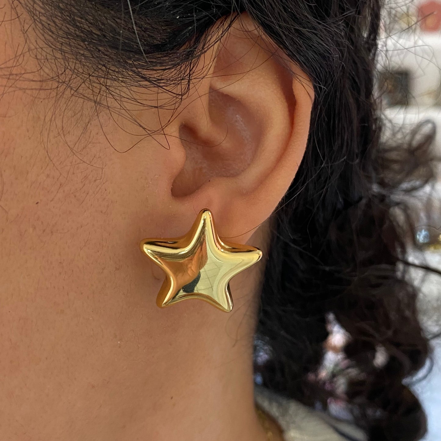 Arete estrella chunky acero