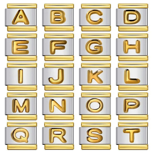 Charms Iniciales bordes dorados