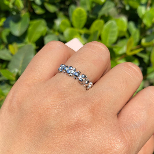 Anillo Ositos Plateado Acero