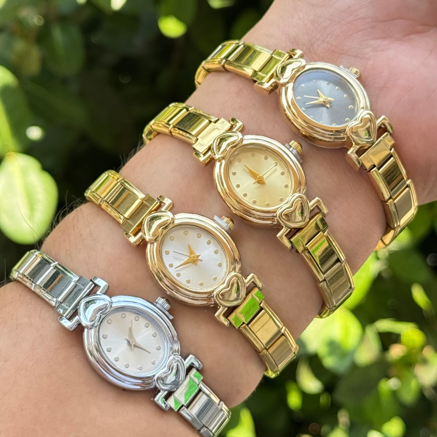 Reloj Italiano Ovalado Corazón Acero