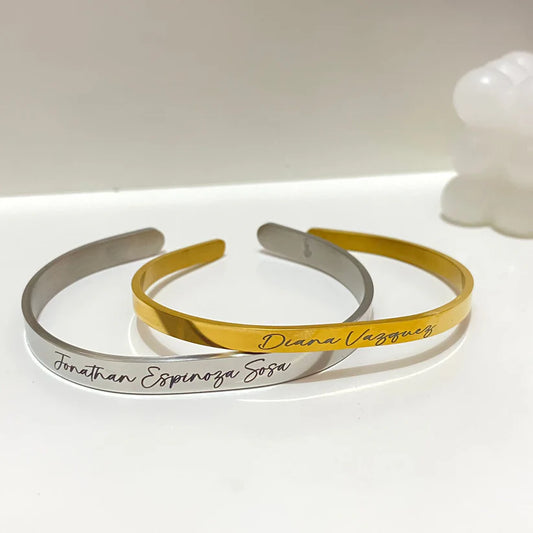 Set de Brazaletes Personalizados para pareja (6 y 9 mm)
