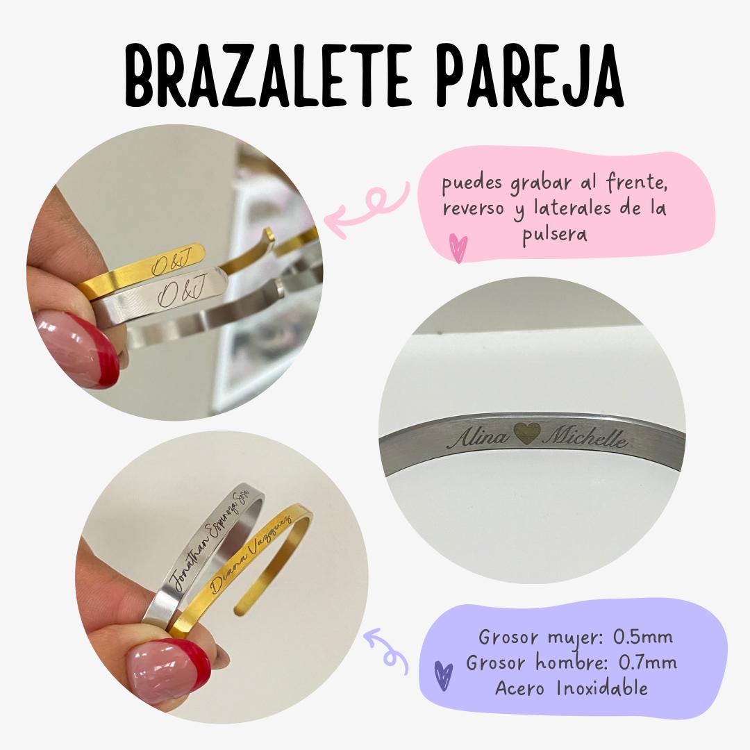 Set de Brazaletes Personalizados para pareja (3 y 6 mm)