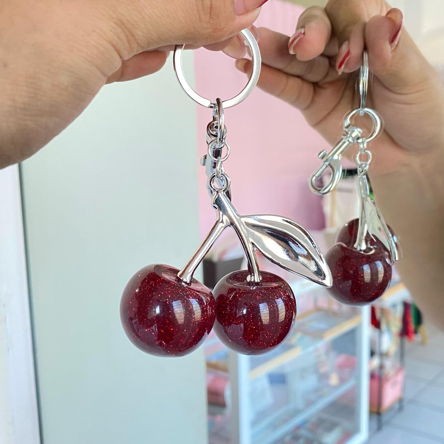 Llavero Cereza Plateado