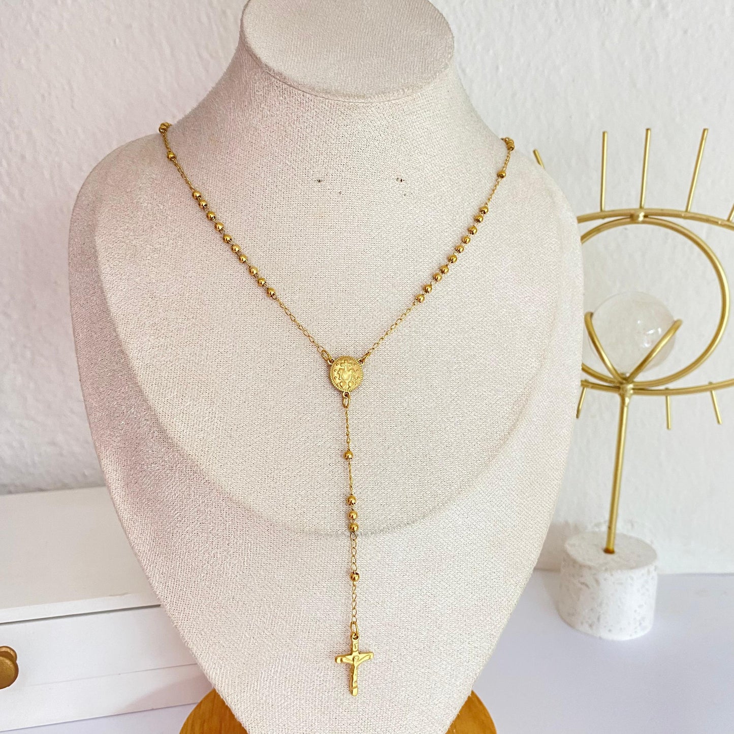 C7587 acero/rosario/dorado