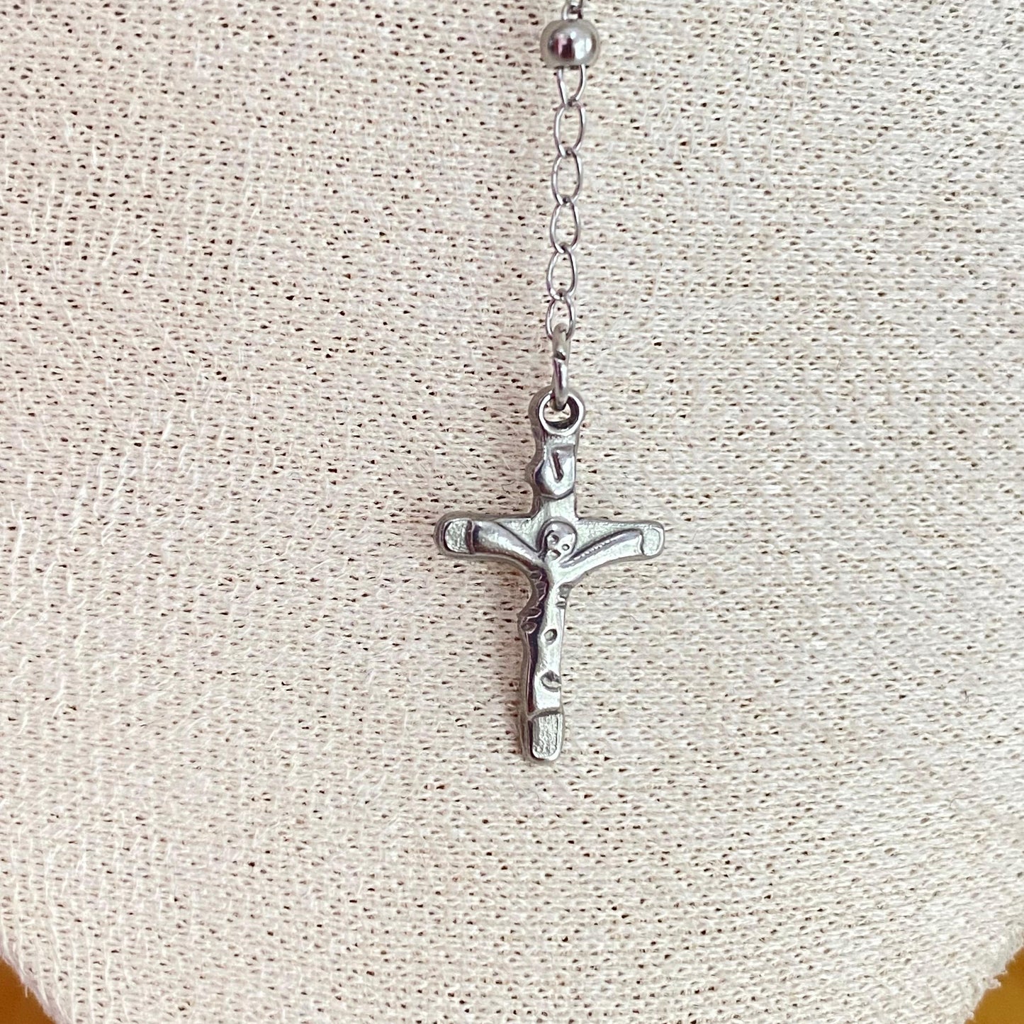 C7588 acero/rosario/plateado