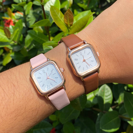 Reloj Cuadrado Correa tipo cuero
