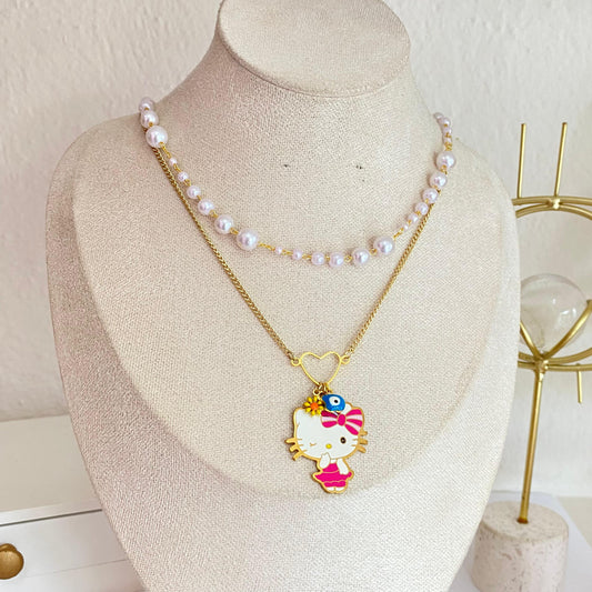 Collar doble Kitty Chapa