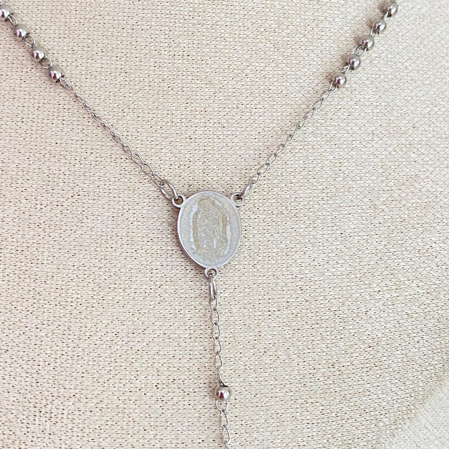 C7588 acero/rosario/plateado