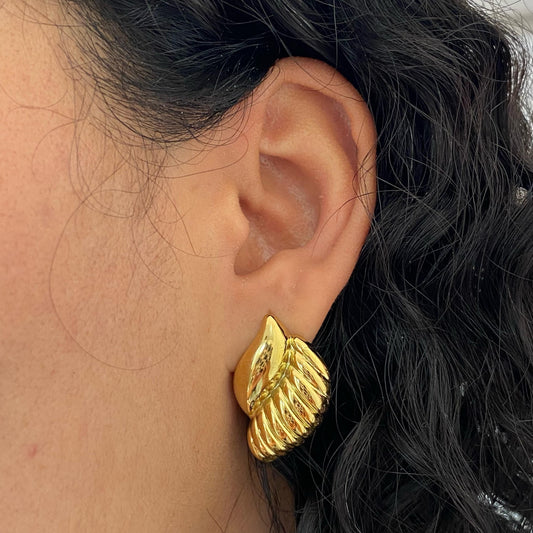 Aretes alas acero
