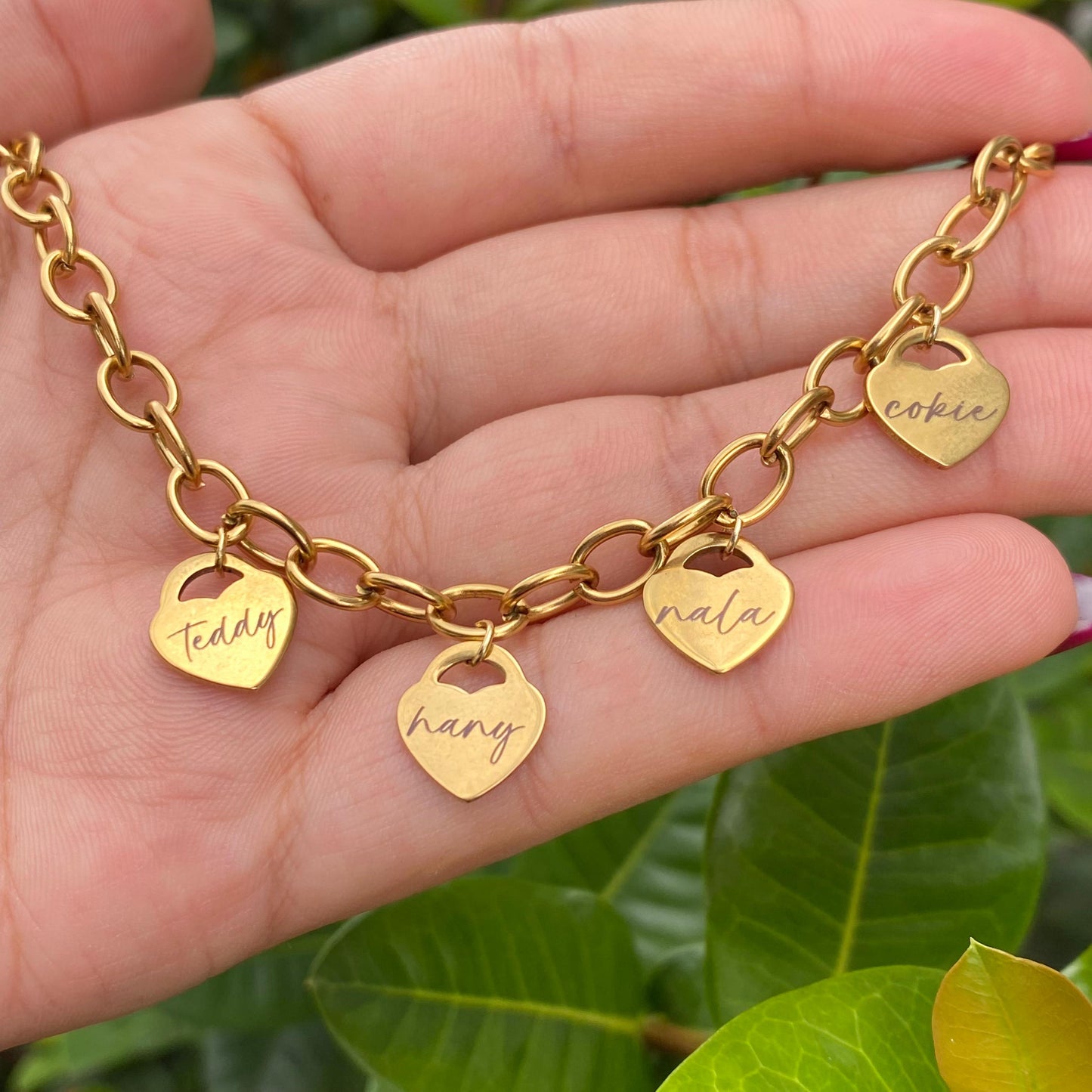 Pulseras Dijes de Corazón Personalizado