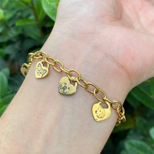 Pulseras Dijes de Corazón Personalizado