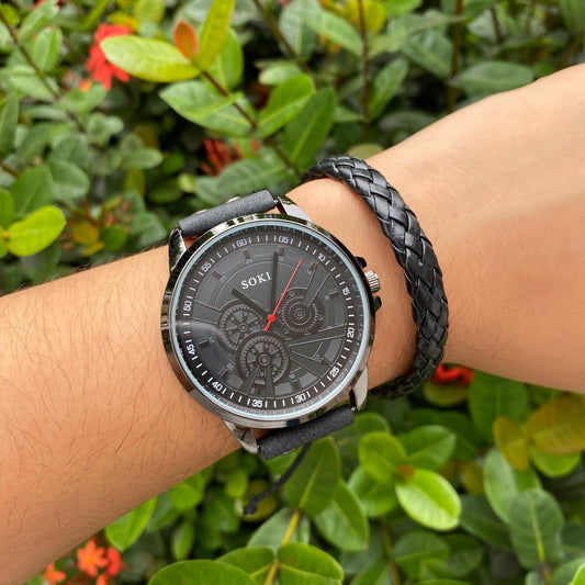 Reloj Negro Con Pulsera