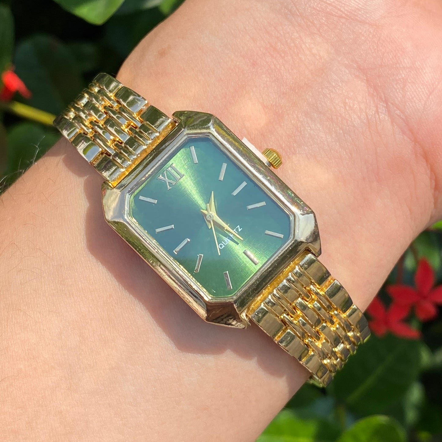 Reloj Rectangular Verde