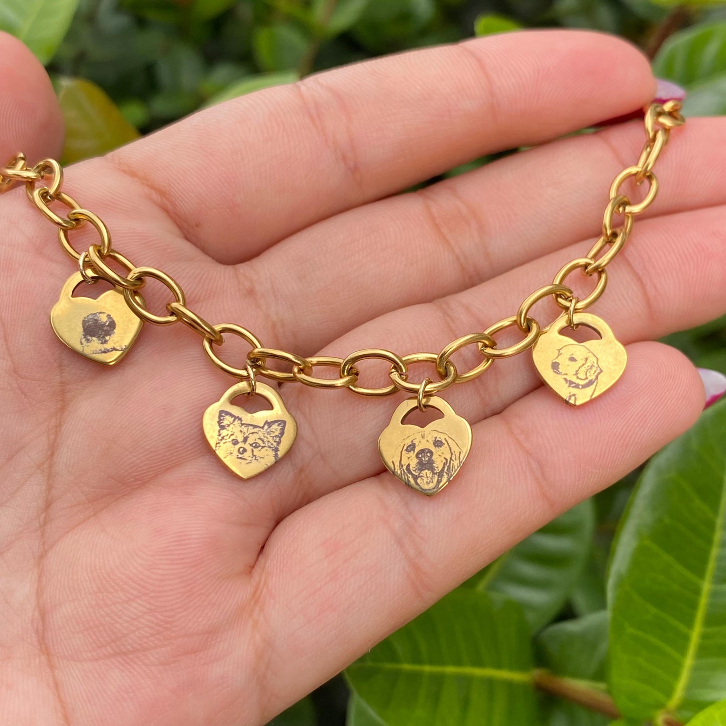 Pulseras Dijes de Corazón Personalizado