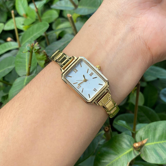 Reloj Italiano Rectangular Blanco acero