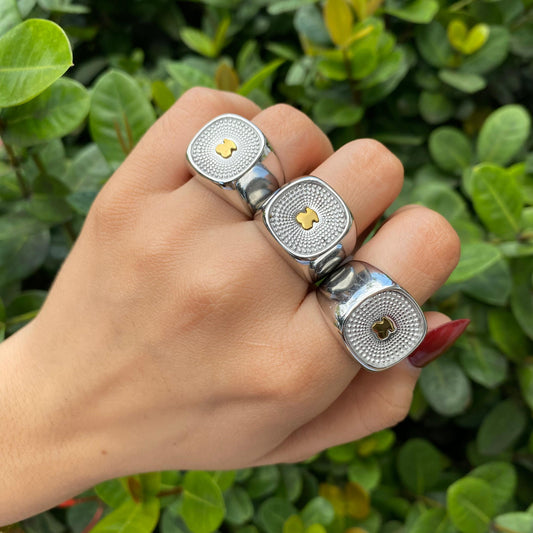 Anillo Oso Combinado acero