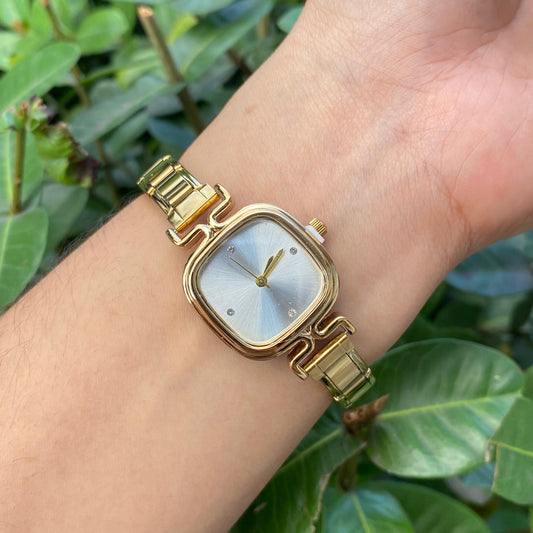 Reloj Italiano Cuadrado Blanco acero