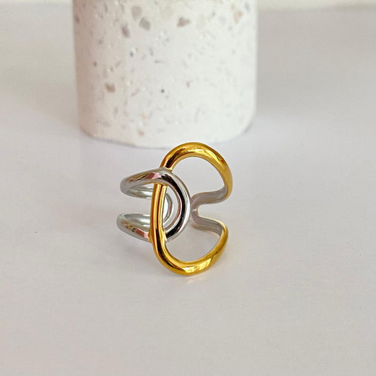 Anillo Dúo Combinado Acero