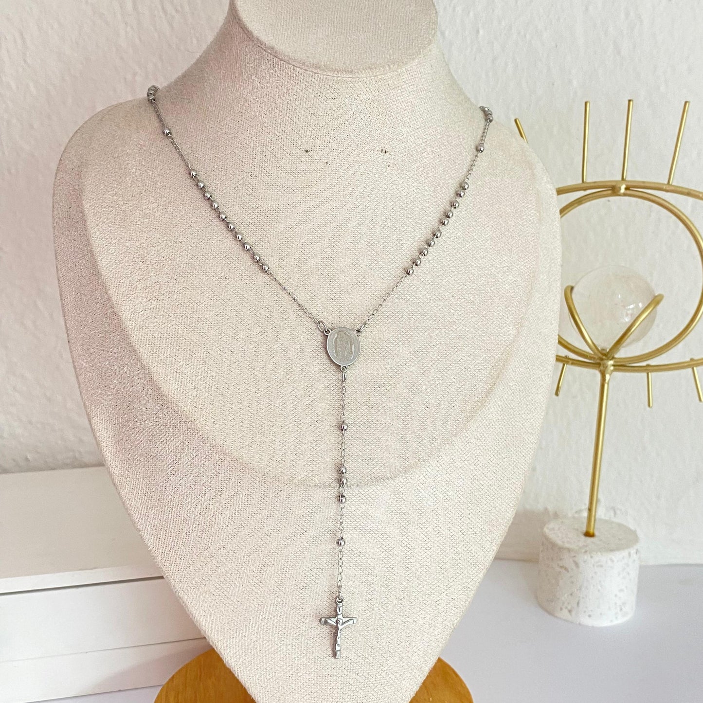 C7588 acero/rosario/plateado