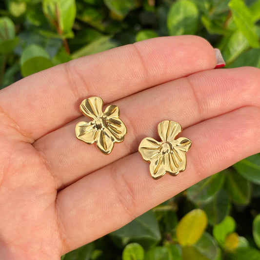 Aretes Florecita acero